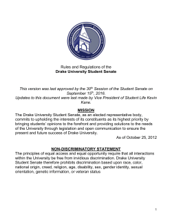 Proposed Bylaw Change - Drake University Student Senate