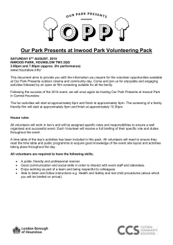 Our Park Presents at Inwood Park Volunteering Pack