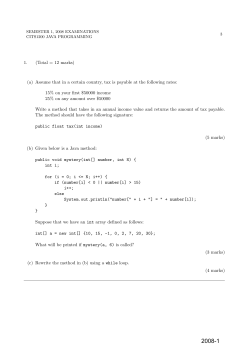 1. (Total = 12 marks) (a) Assume that in a certain country, tax is