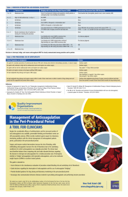 Management of Anticoagulation in the Peri
