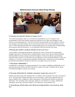 Myths/Common Concerns About Group Therapy &ldquo;In group I am