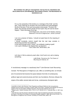 re-covering the limits of recognition: the politics of difference and