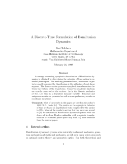 A Discrete-Time Formulation of Hamiltonian Dynamics - Rose