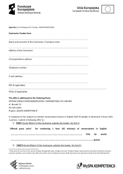 Offered gross price 1 for conducting 1 hour (45 minutes)