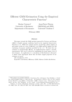 Efficient GMM Estimation Using the Empirical Characteristic Function*