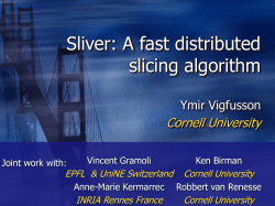 Sliver: A fast distributed slicing algorithm