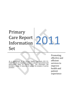 Primary Care Report Information Set
