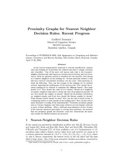 1 Nearest-Neighbor Decision Rules *This research was supported