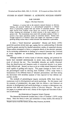 STUDIES IN SCRIPT THEORY: 11. ALTRUISTIC NUCLEAR