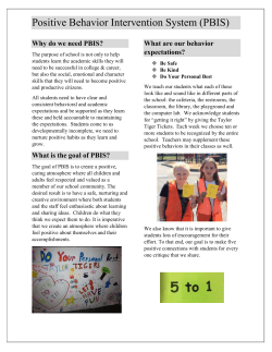 Positive Behavior Intervention System (PBIS)