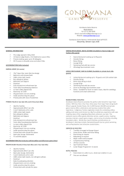 Gondwana Game Reserve Fact Sheet[1]