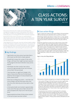class actions: a ten year survey