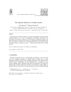 The optimal elasticity of taxable income