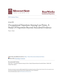 Occupational Nepotism Among Law Firms: A Study Of
