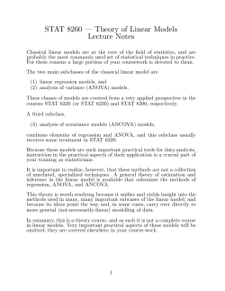 STAT 8260 &mdash; Theory of Linear Models Lecture Notes