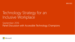 Develop a technology strategy for an inclusive workplace