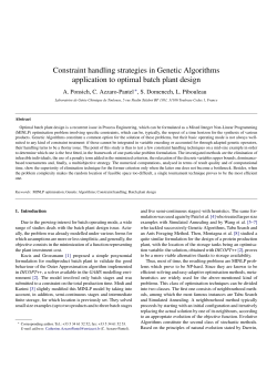 Constraint handling strategies in Genetic Algorithms