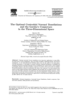 The Optimal Centroidal Voronoi Tessellations and the Gersho`s