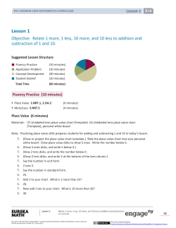 Grade 2 Mathematics Module 4, Topic A, Lesson 1