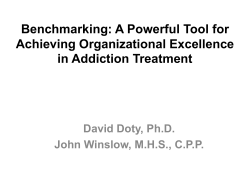 Benchmarking for Organizational Excellence in Addiction Treatment
