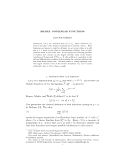 HIGHLY NONLINEAR FUNCTIONS 1. Introduction and Results Let f