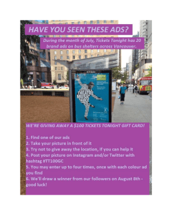 Tickets Tonight Gift Certificate Contest Legal information The winner