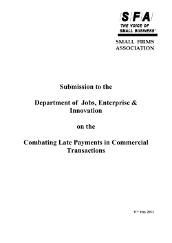 SFASubmission on the Transposition of the Late Payment in