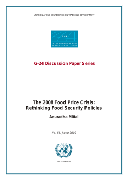 The 2008 Food Price Crisis: Rethinking Food Security Policies - G-24