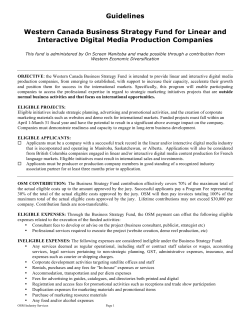Guidelines Western Canada Business Strategy Fund for Linear and