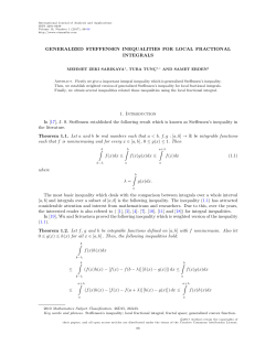 GENERALIZED STEFFENSEN INEQUALITIES FOR LOCAL