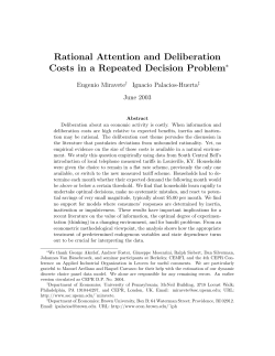 Rational Attention and Deliberation Costs in a Repeated Decision