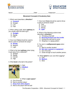 Assessment Movement Concepts for Grade 3