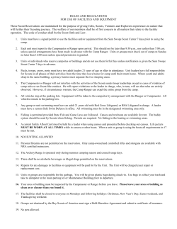 Roy C. Manchester and Camp Wildcat Hollow Pricing and Rules