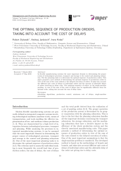 the optimal sequence of production orders, taking into account the