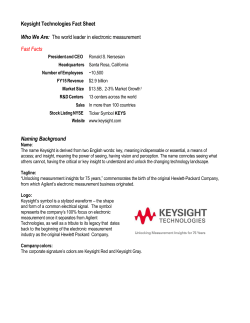 Keysight Technologies Fact Sheet Who We Are
