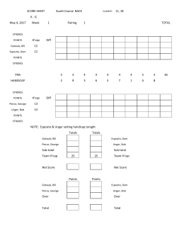 SCORE SHEET South Course BACK K