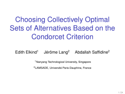 Choosing Collectively Optimal Sets of Alternatives Based on