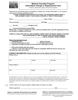 Medical Cannabis Patient Info Change or Card Replacement