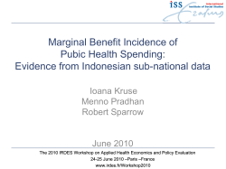 Marginal Benefit Incidence of Pubic Health Spending