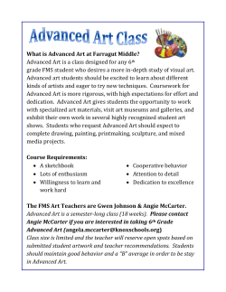 Advanced Art Class What is Advanced Art at Farragut Middle?