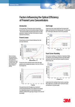 Factors Influencing the Optical Efficiency of Fresnel