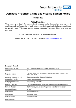 Domestic Violence, Crime and Victims Liaison Policy