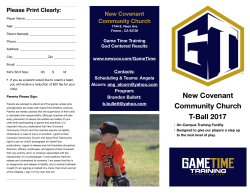 GameTime Brochure.pages - New Covenant Community Church