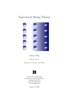 Noncritical String Theory - Homepages of UvA/FNWI staff