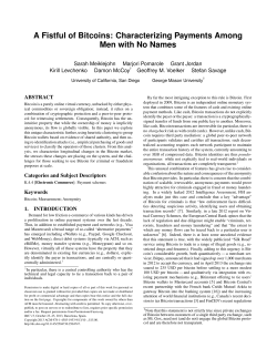 A Fistful of Bitcoins: Characterizing Payments Among Men with No
