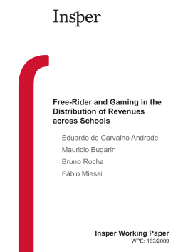 Free-Rider and Gaming in the Distribution of Revenues