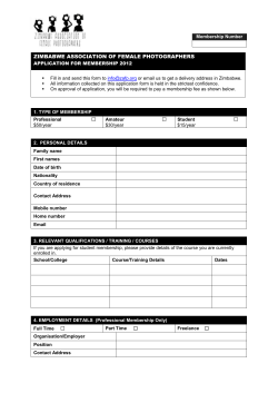 application for membership 2012 - Zimbabwe Association of Female