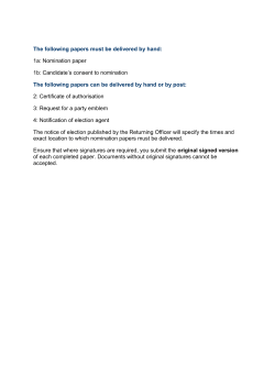 Fazeley - Nomination pack incl election agent notification form