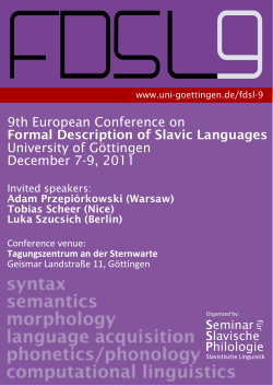 9th European Conference on Formal Description of Slavic
