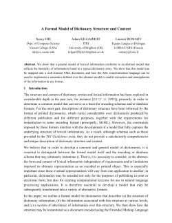 A Formal Model of Dictionary Structure and Content